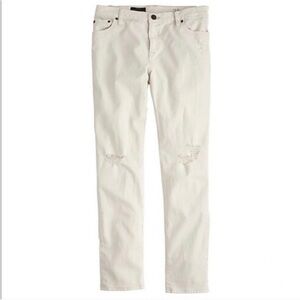 J.Crew Cropped Vintage Straight Cream Ivory Distressed Jeans Women’s Size 31”